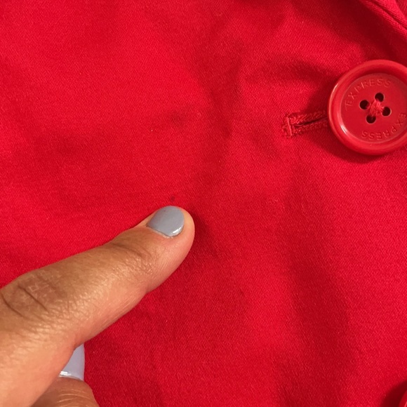Red express button down blazer, size 10 - Picture 13 of 15